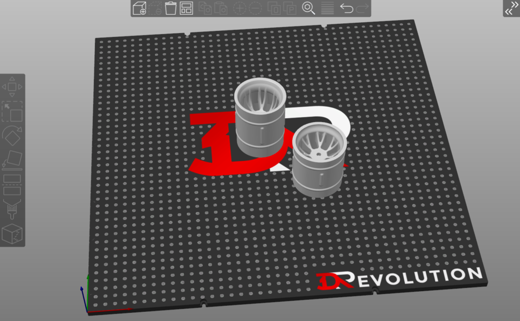 3d model prepared on build plate ready for printing