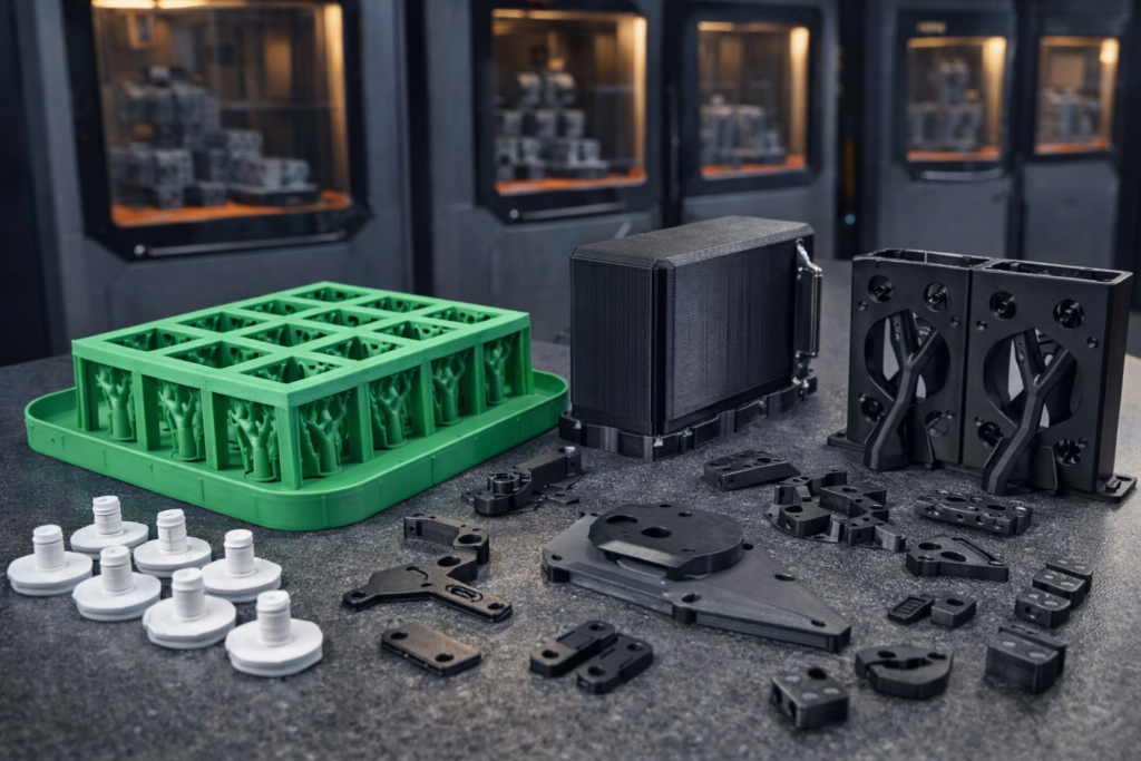 Custom 3D printed engineering parts produced for customers in Peterborough UK