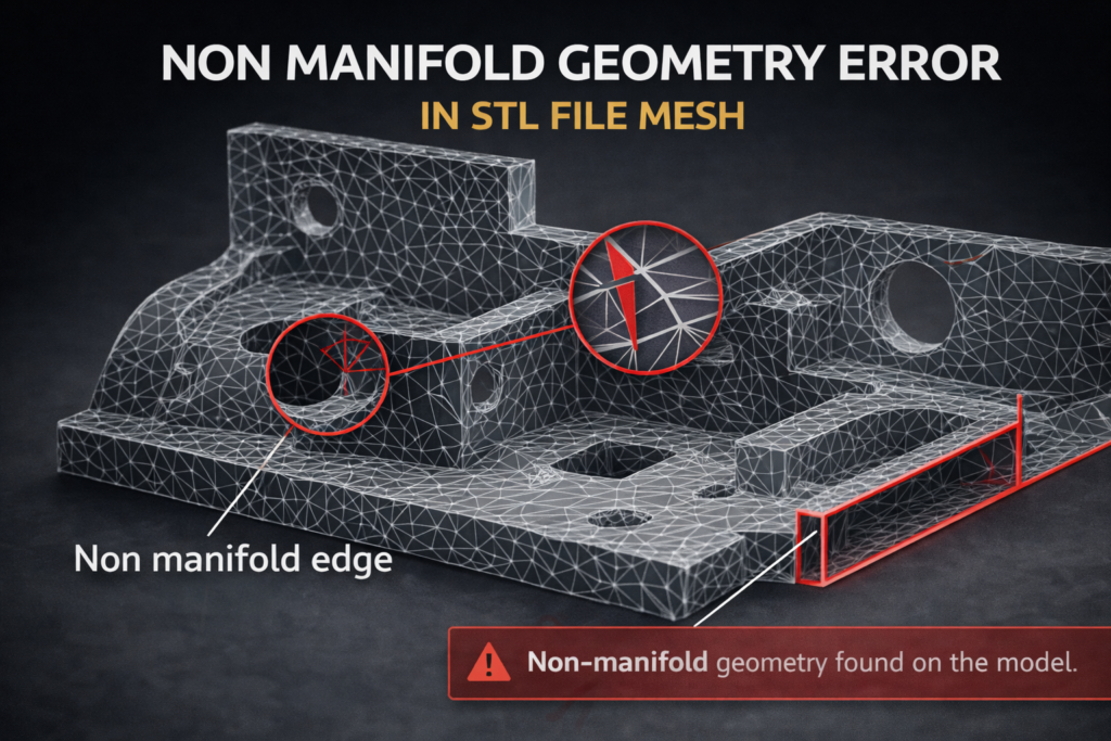 non manifold geometry error in STL mesh model