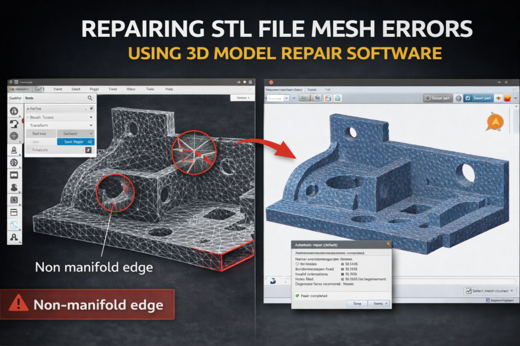 repair STL file using mesh repair software