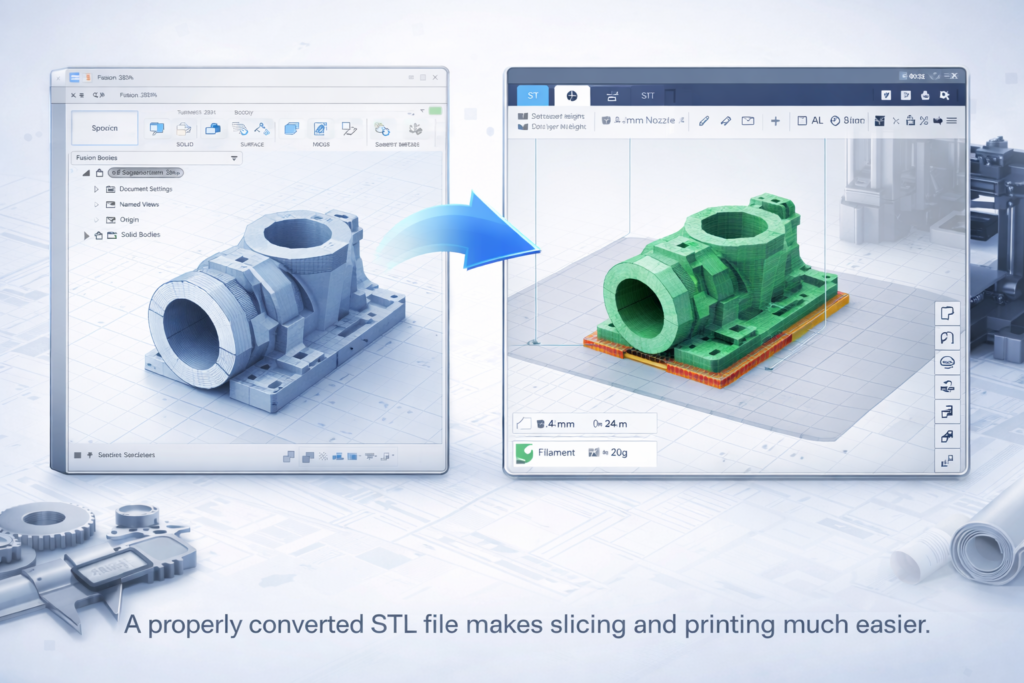 STEP model prepared for STL export and 3D printing
