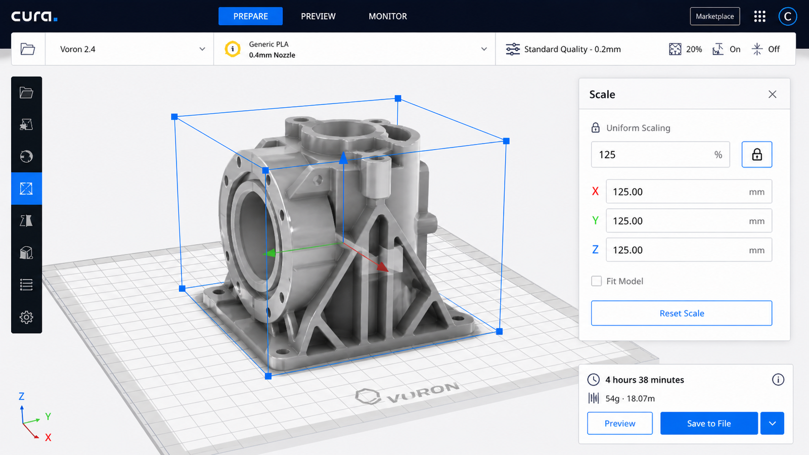scaling an STL file correctly in slicer software for 3D printing