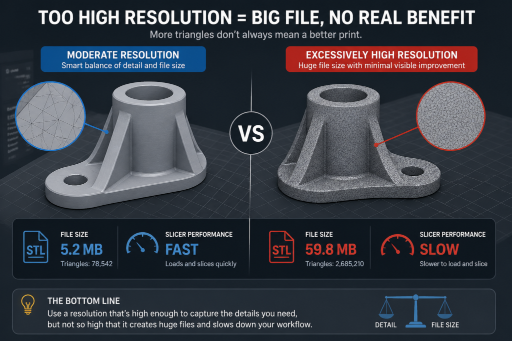 overly large STL file and dense mesh causing slow slicer performance
