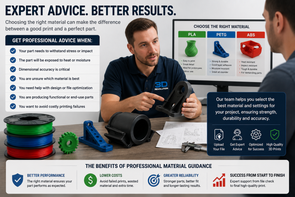 professional selection of PLA PETG and ABS materials before 3D printing